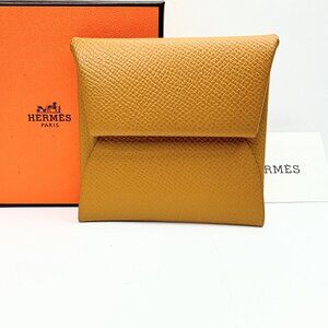 Vintage Hermès Bastia Epsom Leather Coin Purse Brown France GS742